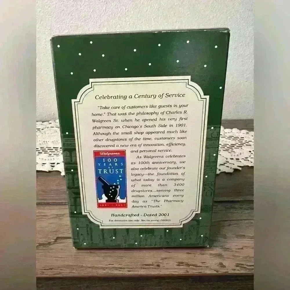 Hallmark NEW 2001 1st‎ Walgreen's Drugstore 100th Anniversary Christmas ornament